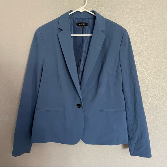 nine west basic blue blazer